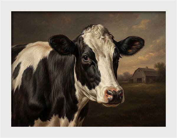 Cow Portrait In Realism