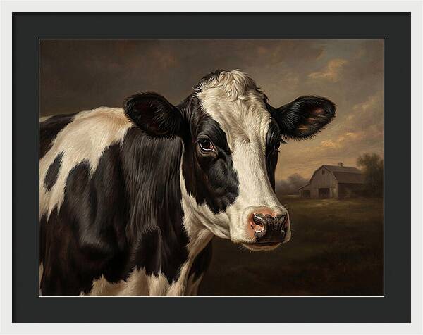 Cow Portrait In Realism