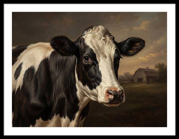 Cow Portrait In Realism