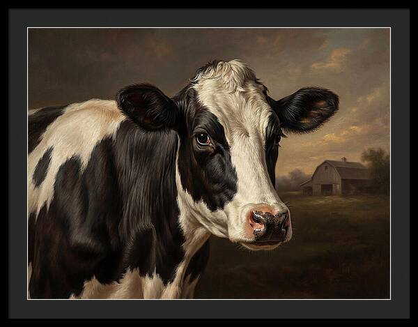 Cow Portrait In Realism