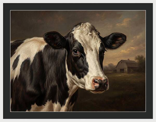Cow Portrait In Realism