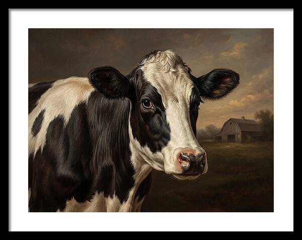 Cow Portrait In Realism