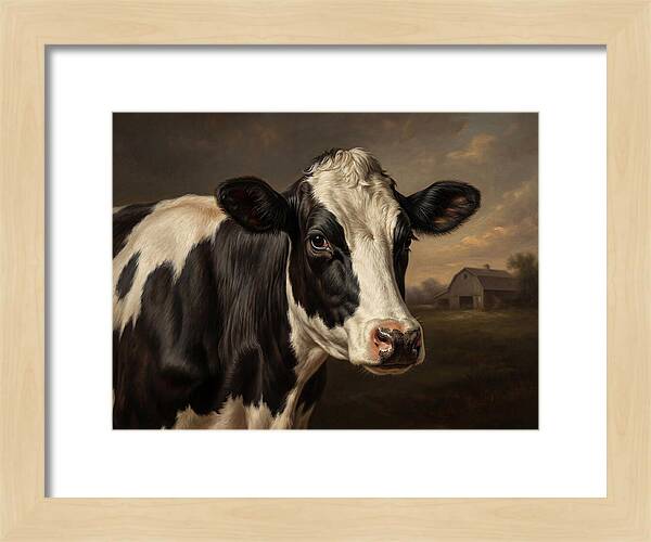 Cow Portrait In Realism