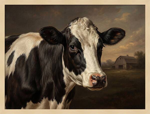 Cow Portrait In Realism