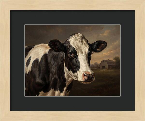 Cow Portrait In Realism