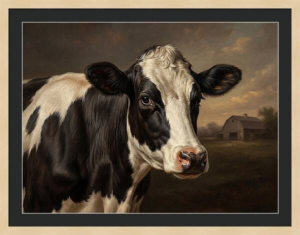 Cow Portrait In Realism