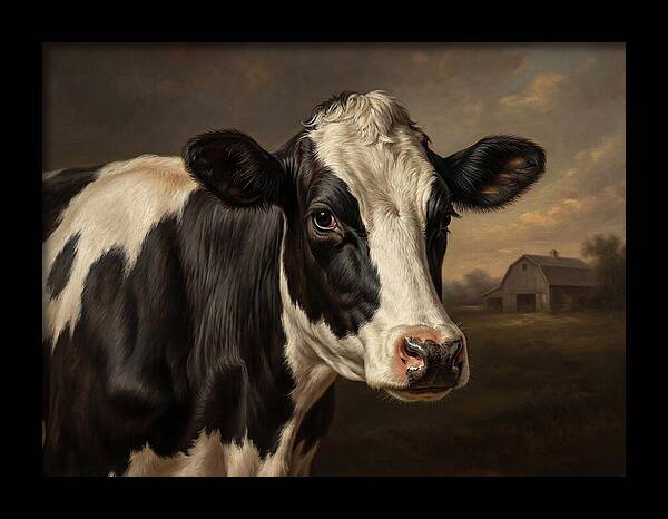 Cow Portrait In Realism