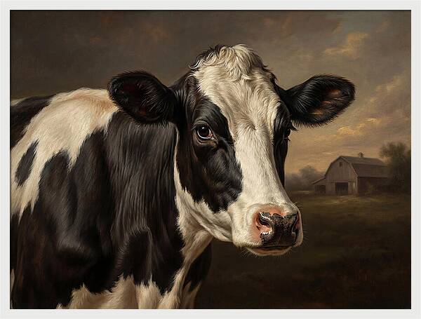 Cow Portrait In Realism