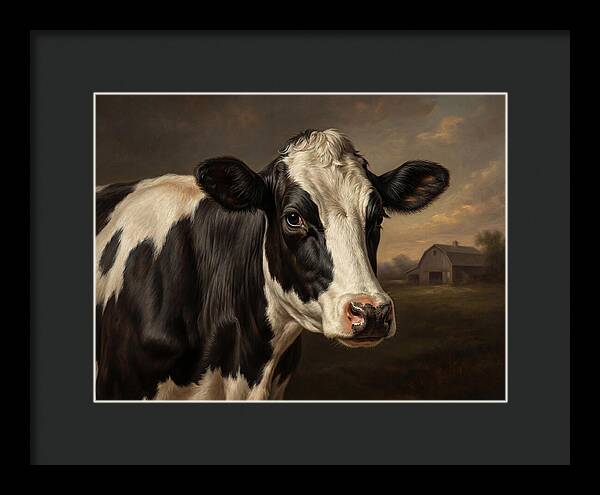 Cow Portrait In Realism