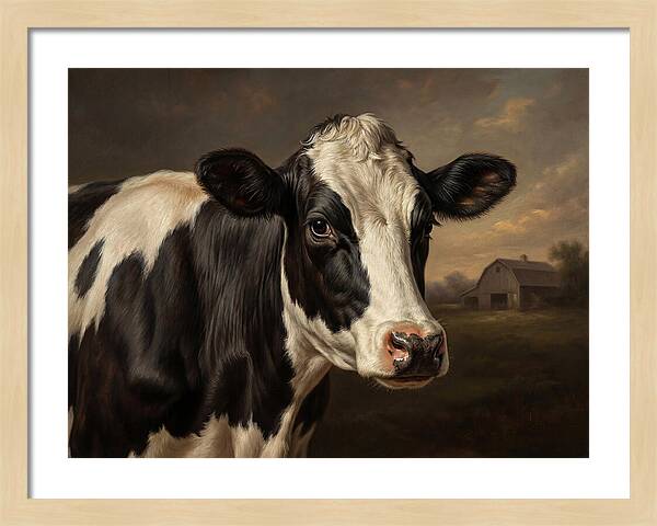 Cow Portrait In Realism