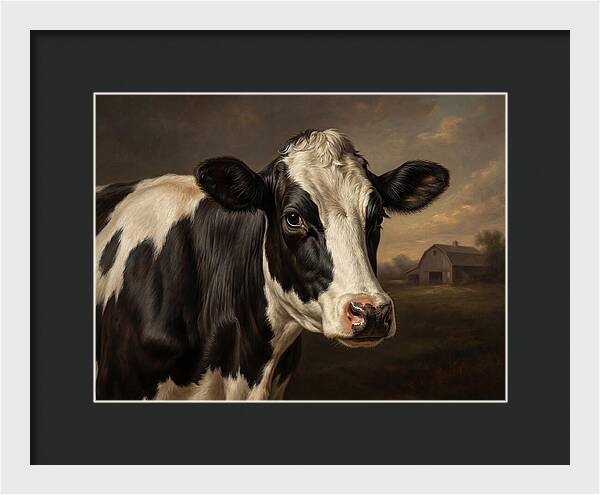 Cow Portrait In Realism