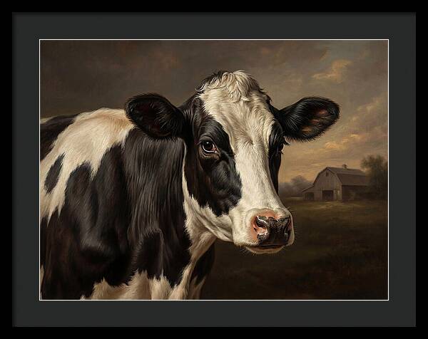Cow Portrait In Realism