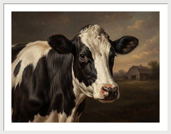 Cow Portrait In Realism