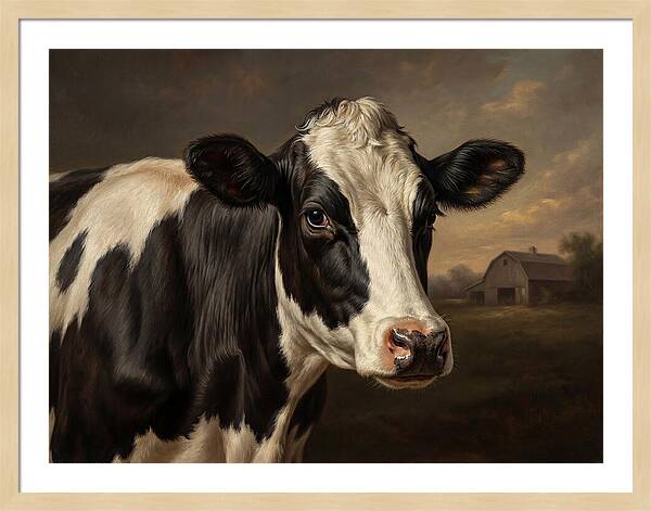 Cow Portrait In Realism