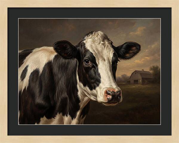 Cow Portrait In Realism