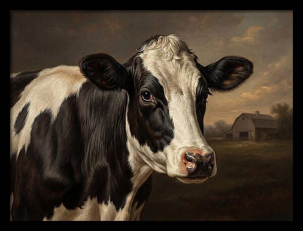 Cow Portrait In Realism