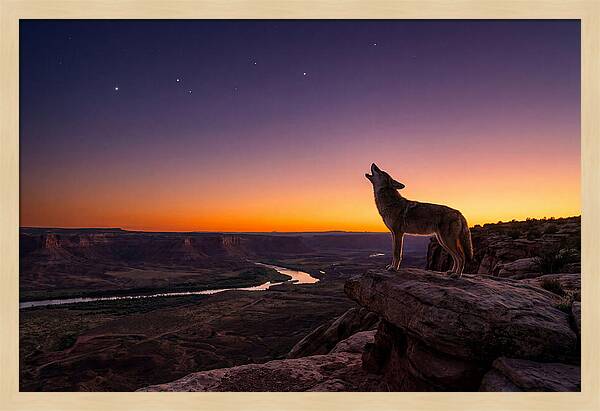 Coyote Howling At Dusk