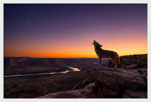 Coyote Howling At Dusk