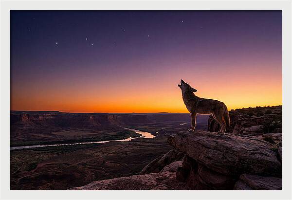 Coyote Howling At Dusk