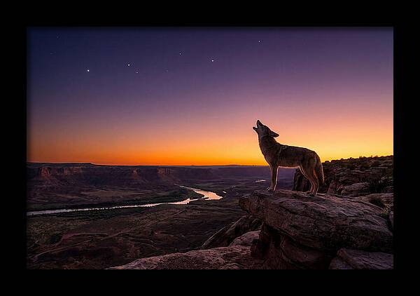 Coyote Howling At Dusk