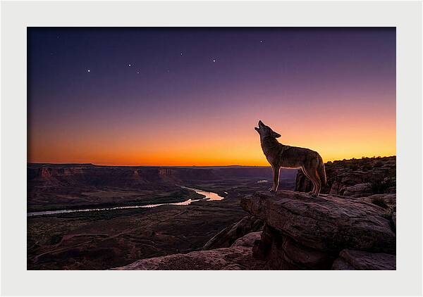Coyote Howling At Dusk