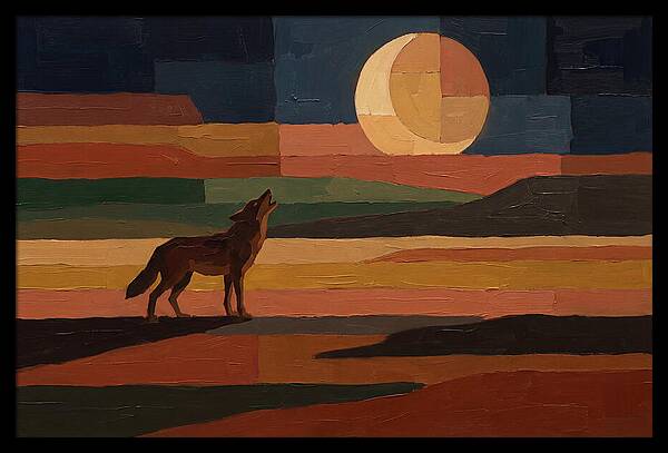 Coyote Howling At Rising Moon