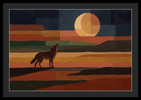 Coyote Howling At Rising Moon