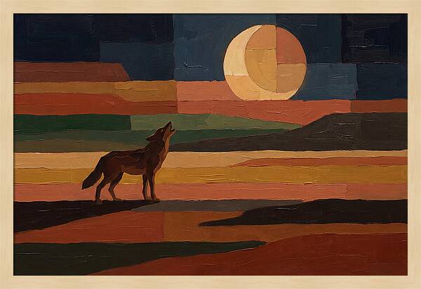 Coyote Howling At Rising Moon