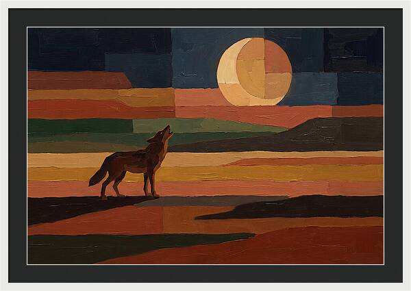 Coyote Howling At Rising Moon