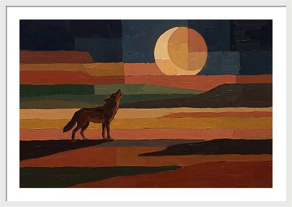 Coyote Howling At Rising Moon