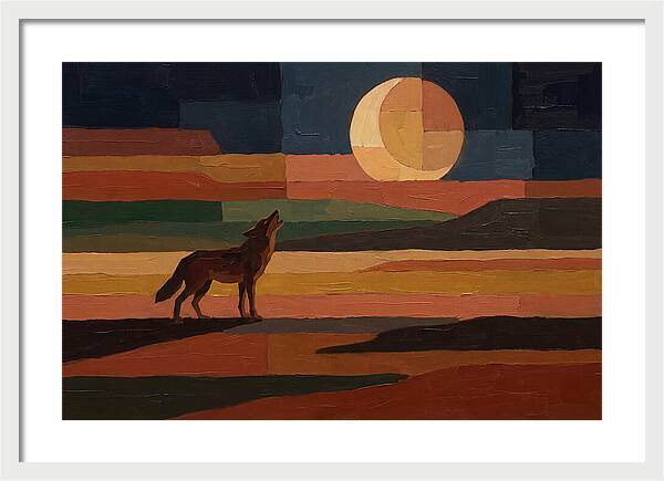 Coyote Howling At Rising Moon