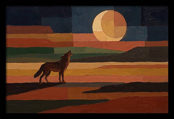 Coyote Howling At Rising Moon