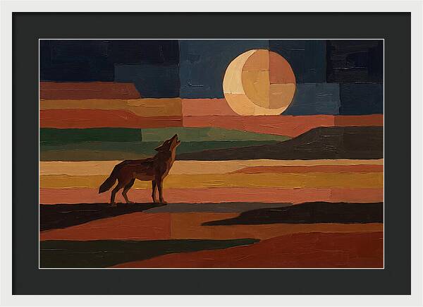 Coyote Howling At Rising Moon