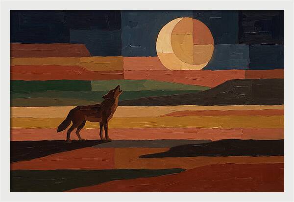 Coyote Howling At Rising Moon