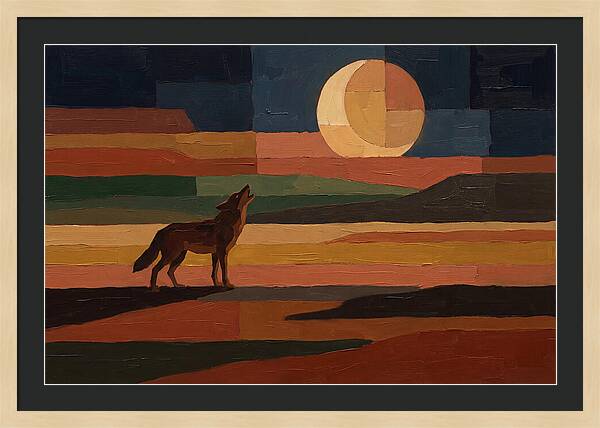 Coyote Howling At Rising Moon
