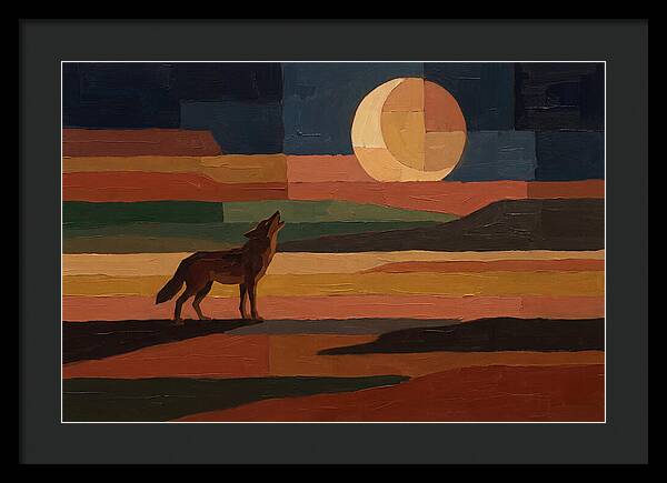 Coyote Howling At Rising Moon
