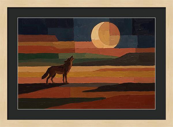 Coyote Howling At Rising Moon