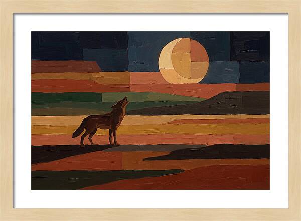 Coyote Howling At Rising Moon