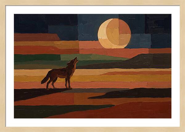 Coyote Howling At Rising Moon