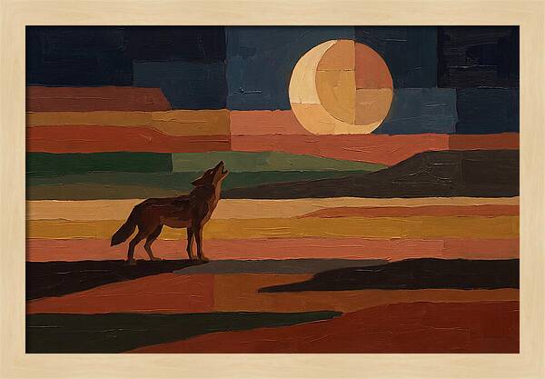 Coyote Howling At Rising Moon
