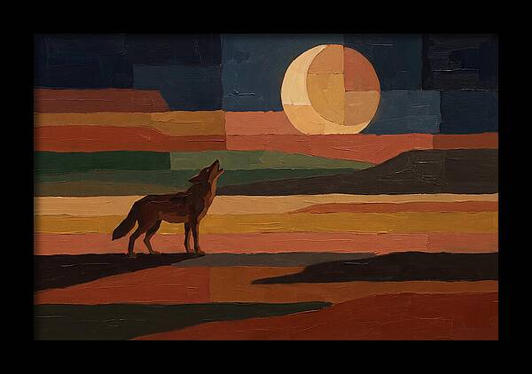 Coyote Howling At Rising Moon