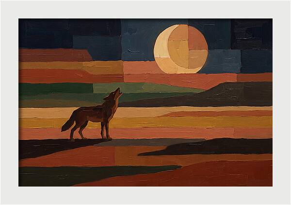 Coyote Howling At Rising Moon