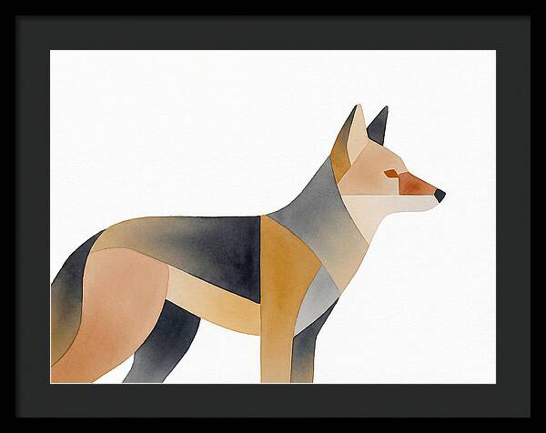 Coyote In Minimalist Style