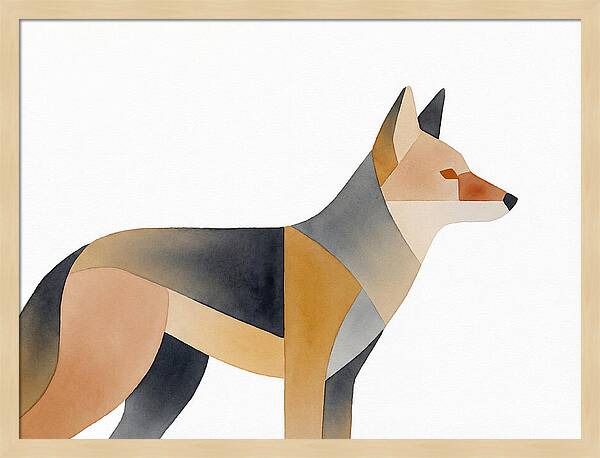 Coyote In Minimalist Style