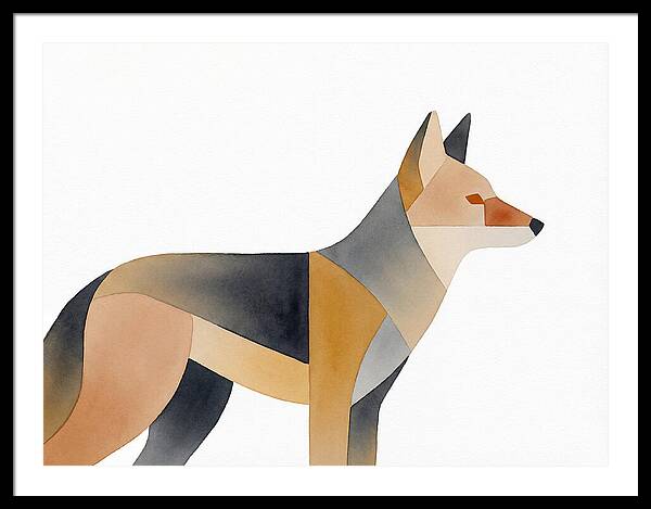 Coyote In Minimalist Style