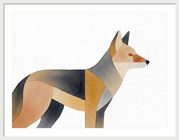 Coyote In Minimalist Style