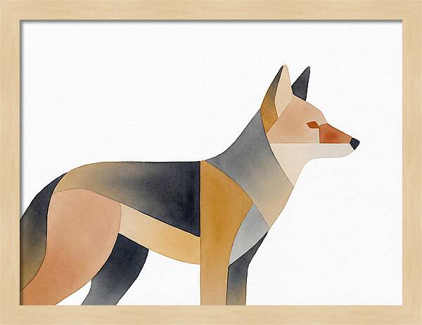 Coyote In Minimalist Style