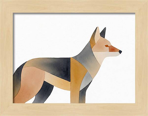 Coyote In Minimalist Style