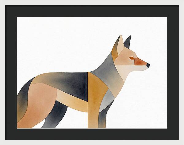 Coyote In Minimalist Style