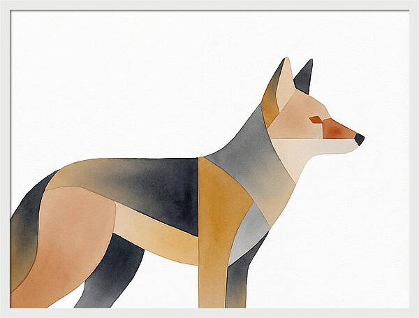 Coyote In Minimalist Style